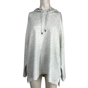 CABLE & GAUGE STUDIO - WOMEN'S 2X - HEATHER GRAY HOODED LIGHTWEIGHT SWEATSHIRT